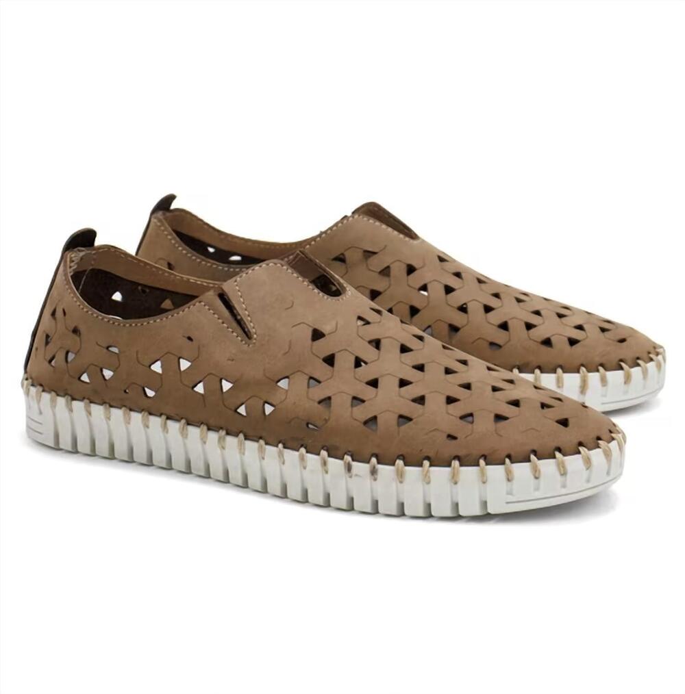 NEW ERIC MICHAEL women's inez flat shoes in safari